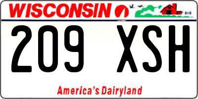 WI license plate 209XSH