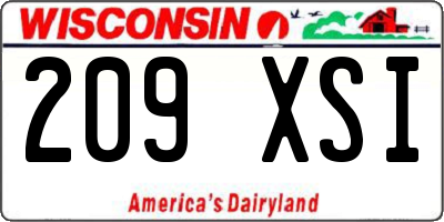 WI license plate 209XSI