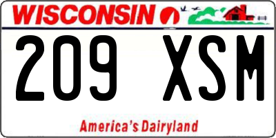 WI license plate 209XSM