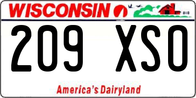 WI license plate 209XSO