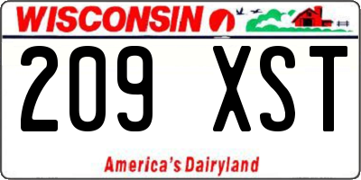 WI license plate 209XST
