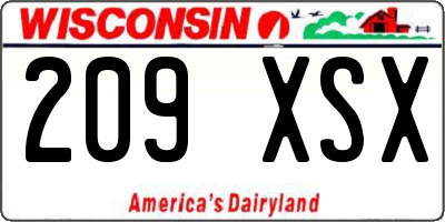 WI license plate 209XSX