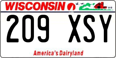 WI license plate 209XSY