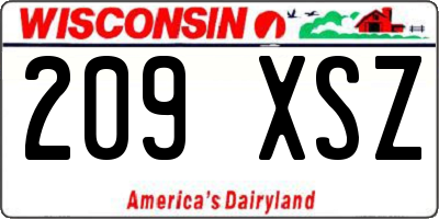 WI license plate 209XSZ