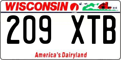 WI license plate 209XTB