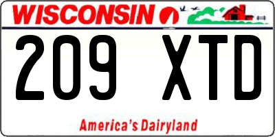 WI license plate 209XTD