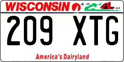 WI license plate 209XTG
