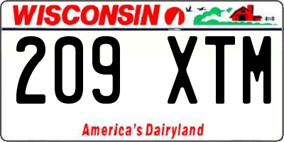 WI license plate 209XTM