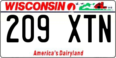 WI license plate 209XTN