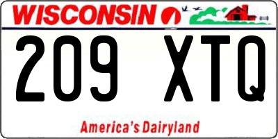 WI license plate 209XTQ