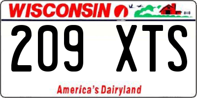 WI license plate 209XTS