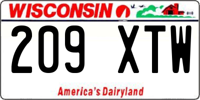 WI license plate 209XTW