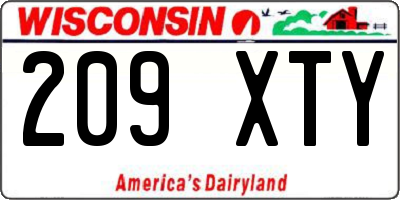WI license plate 209XTY