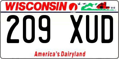 WI license plate 209XUD