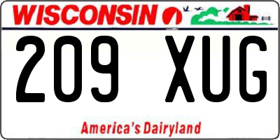 WI license plate 209XUG