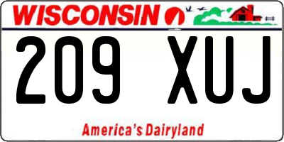 WI license plate 209XUJ