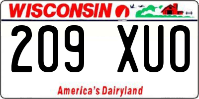 WI license plate 209XUO