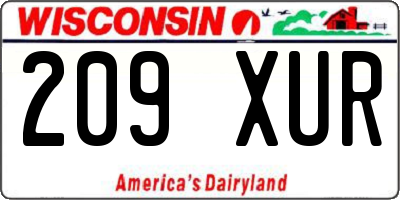 WI license plate 209XUR