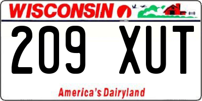 WI license plate 209XUT