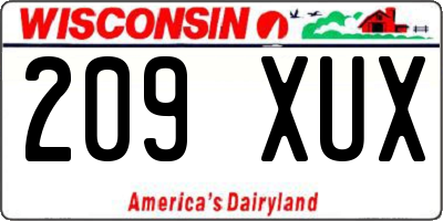 WI license plate 209XUX