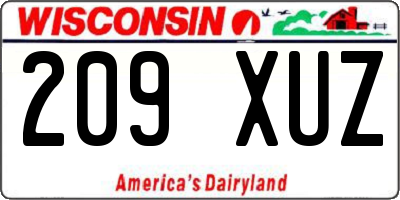WI license plate 209XUZ