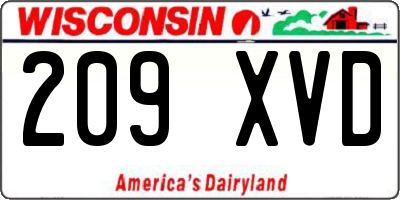 WI license plate 209XVD