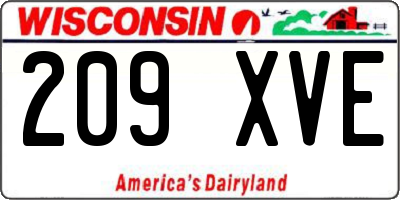 WI license plate 209XVE