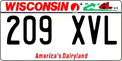 WI license plate 209XVL