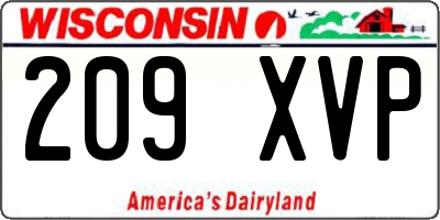 WI license plate 209XVP