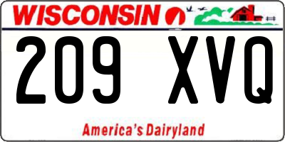 WI license plate 209XVQ