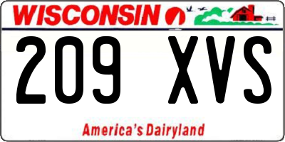 WI license plate 209XVS