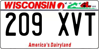 WI license plate 209XVT