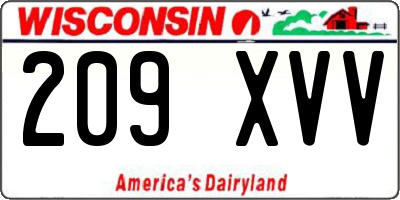 WI license plate 209XVV