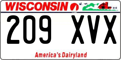 WI license plate 209XVX