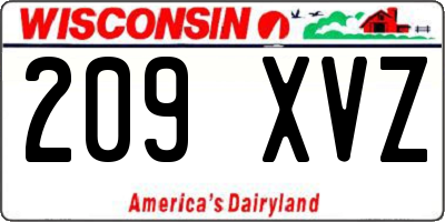 WI license plate 209XVZ
