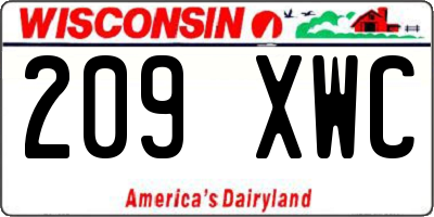 WI license plate 209XWC