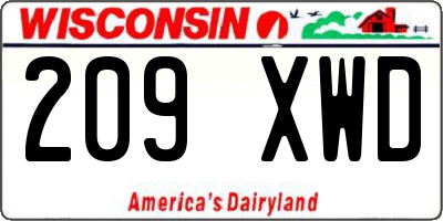 WI license plate 209XWD