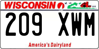 WI license plate 209XWM