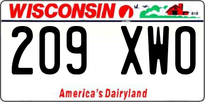 WI license plate 209XWO
