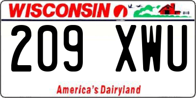 WI license plate 209XWU