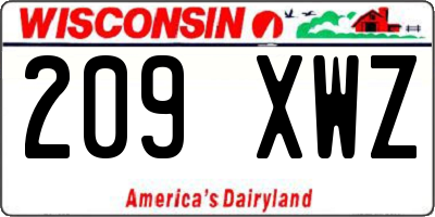 WI license plate 209XWZ