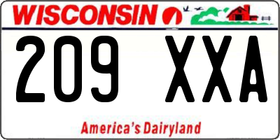 WI license plate 209XXA