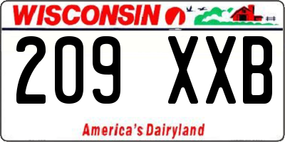 WI license plate 209XXB