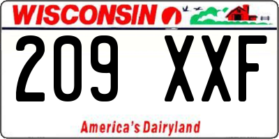 WI license plate 209XXF