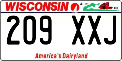 WI license plate 209XXJ