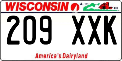 WI license plate 209XXK