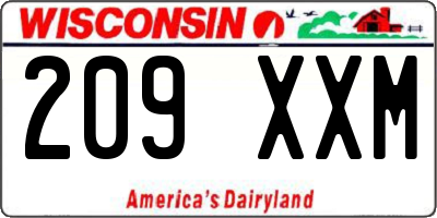 WI license plate 209XXM