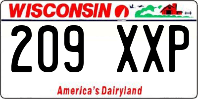 WI license plate 209XXP