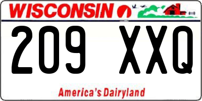 WI license plate 209XXQ
