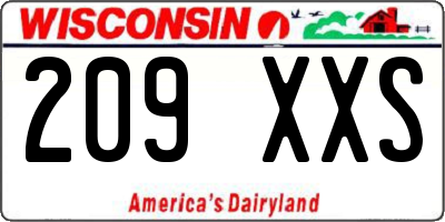 WI license plate 209XXS